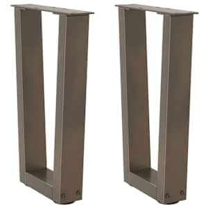 Noge za klubsko mizico v obliki črke V 2 kosa naravno jeklo 28 x (42-43,3) cm jeklo