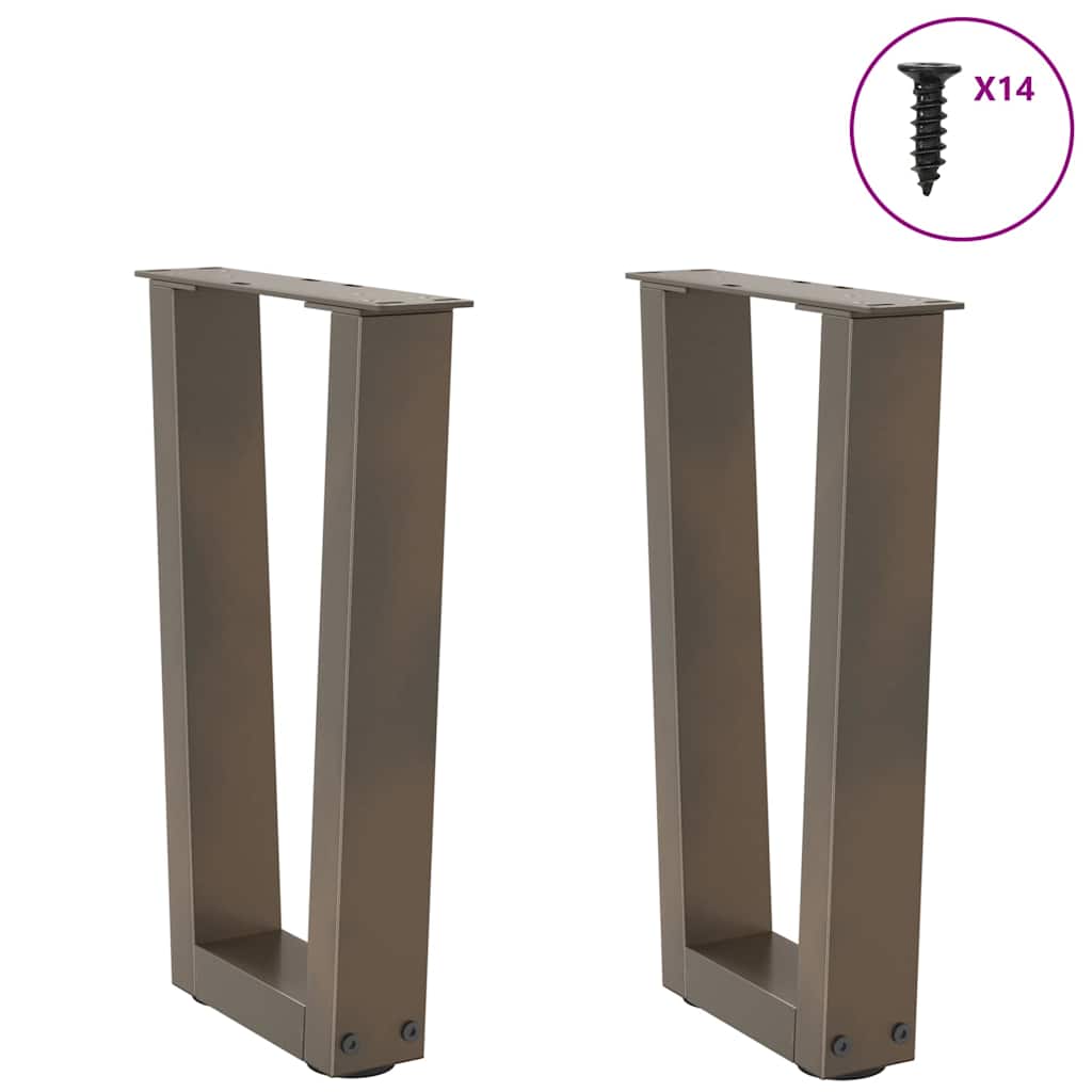 Thumbnail - vidaXL Couchtischbeine V-Form 2 Stück Naturstahl 28x(42-43,3) cm Stahl