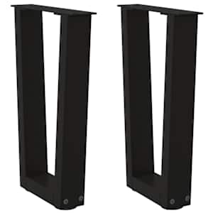 Noge za klubsko mizico v obliki črke V 2 kosa črne 38 x (42-43,3) cm jeklo