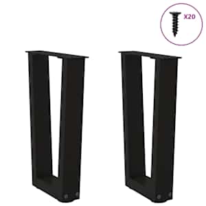 Nohy konferenčního stolku ve tvaru V, 2 ks, černé, 38 x (42-43,3) cm, ocel - obrázek 3