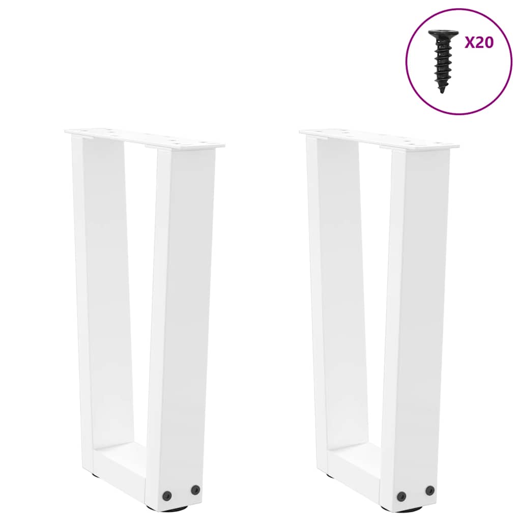Thumbnail - vidaXL Couchtischbeine V-Form 2 Stück Weiß 38x(42-43,3) cm Stahl