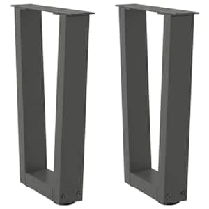 Nohy konferenčního stolku ve tvaru V 2 ks antracitové 38 x (42-43,3) cm ocelové - obrázek 1