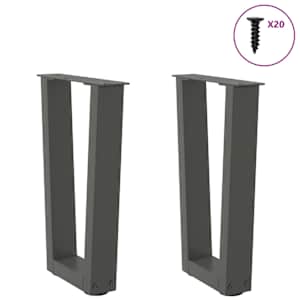Nohy konferenčního stolku ve tvaru V 2 ks antracitové 38 x (42-43,3) cm ocelové - obrázek 3