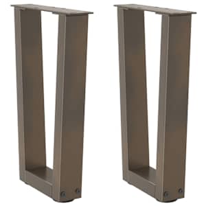 Noge za klubsko mizico v obliki črke V 2 kosa naravno jeklo 38 x (42-43,3) cm jeklo