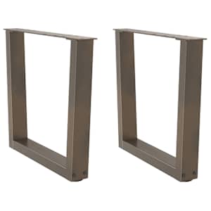 Noge za klubsko mizico v obliki črke V 2 kosa naravno jeklo 50 x (42-43,3) cm jeklo