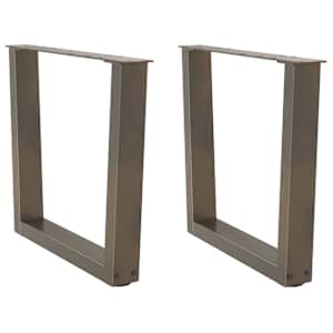 Noge za klubsko mizico v obliki črke V 2 kosa naravno jeklo 60 x (42-43,3) cm jeklo