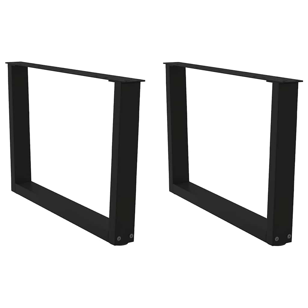 vidaXL Picioare pentru măsuță de cafea în formă de V, 2 buc., negru, 70x(42-43,3) cm, oțel