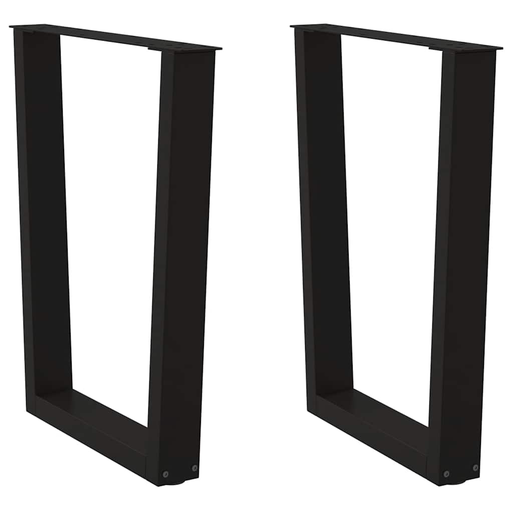 vidaXL Mesa de jantar pernas 2 pcs forma de V 60x(72-73,3)cm aço preto