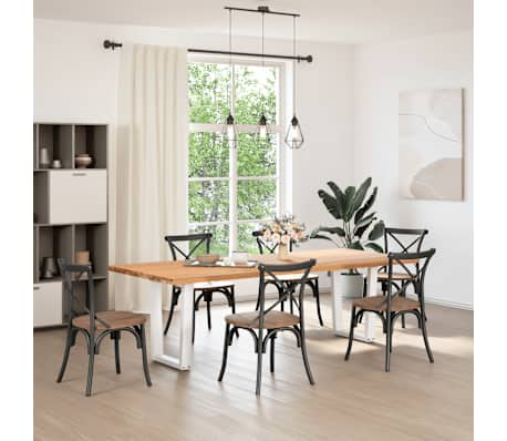 vidaXL Picioare de masă &icirc;n formă de V, 2 buc., alb, 60 x (72-73,3) cm, oțel