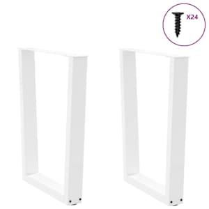 Nohy k jídelnímu stolu ve tvaru V, 2 ks, bílé, 60 x (72-73,3) cm, ocel - obrázek 4