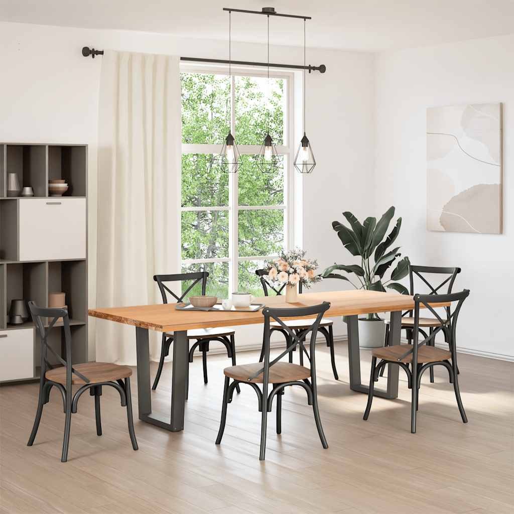 vidaXL Eettafelpoten 2 st V-vormig 60x(72-73,3) cm staal antraciet afbeelding
