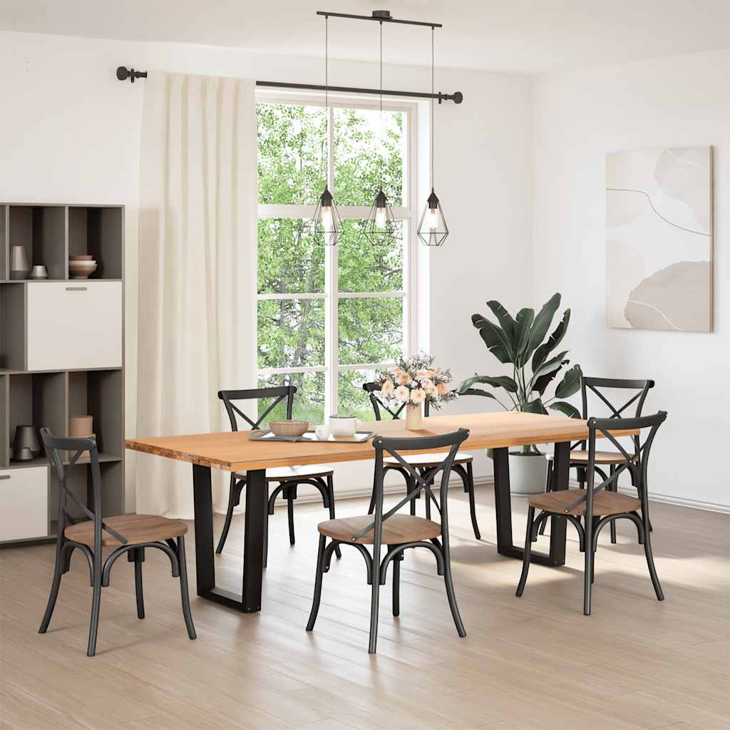 vidaXL Ruokapöydän jalat V-muotoiset 2 kpl musta 70x(72-73,3) cm teräs