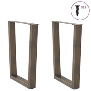 Nohy k jídelnímu stolu ve tvaru V, 2 ks, přírodní ocel, 70 x (72-73,3) cm, ocel - obrázek 4