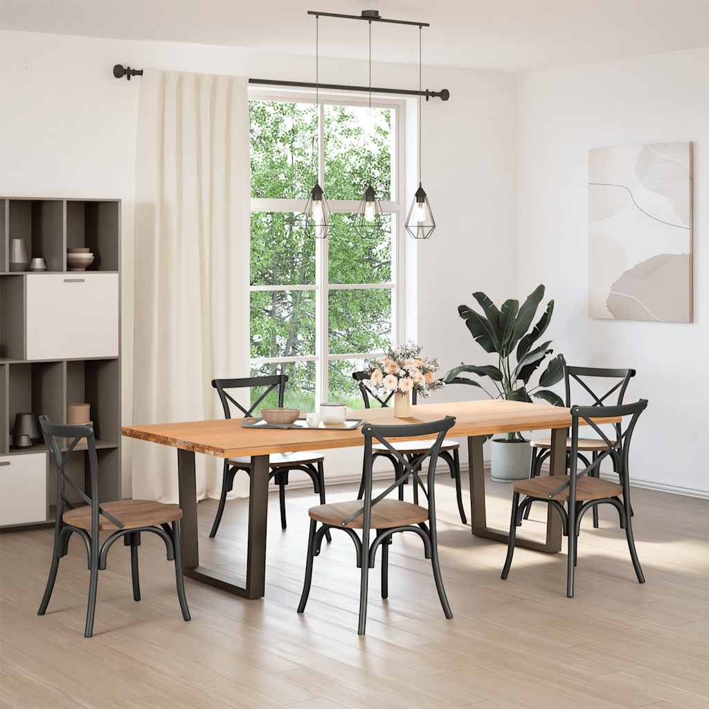 vidaXL Eettafelpoten 2 st V-vormig 90x(72-73,3) cm staal naturel afbeelding
