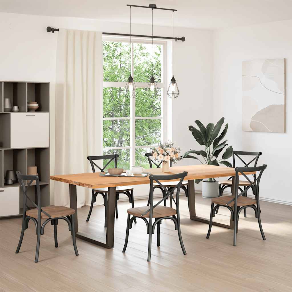 vidaXL Eettafelpoten 2 st V-vormig 100x(72-73,3) cm staal antraciet afbeelding
