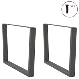 Nohy k jídelnímu stolu ve tvaru V, 2 ks, antracitové, 100 x (72-73,3) cm, ocel - obrázek 3