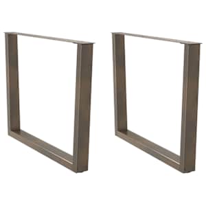 Noge za jedilno mizo v obliki črke V, 2 kosa, naravno jeklo, 100 x (72-73,3) cm, jeklo