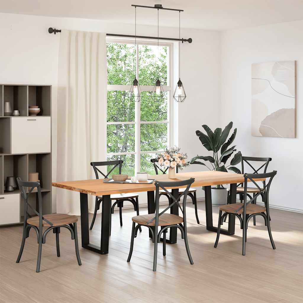 vidaXL Ruokapöydän jalat V-muotoiset 3 kpl musta 70x(72-73,3) cm teräs