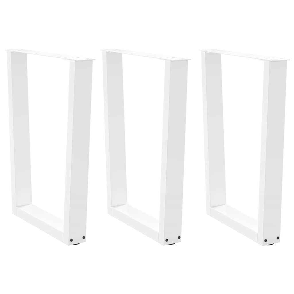 vidaXL Nohy k jídelnímu stolu ve tvaru V, 3 ks, bílé, 70 x (72-73,3) cm, ocel