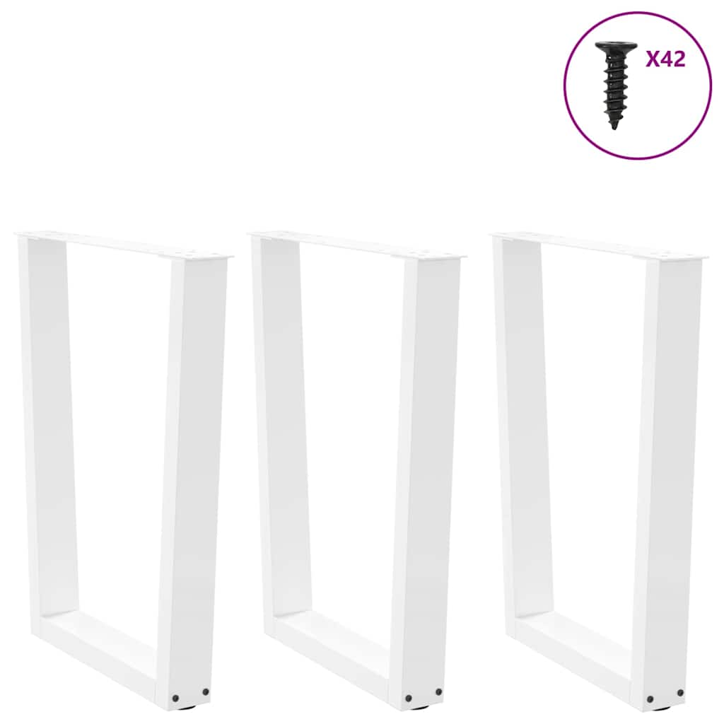 Thumbnail - vidaXL Esstisch Beine V-Form 3 Stück Weiß 70x(72-73,3) cm Stahl