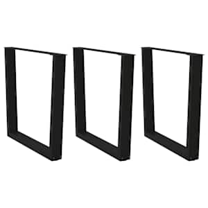 Noge za jedilno mizo v obliki črke V, 3 kosi, črne, 80 x (72-73,3) cm, jeklo