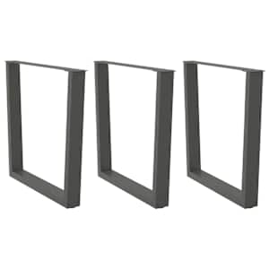 Noge za jedilno mizo v obliki črke V, 3 kosi, antracitne, 80 x (72-73,3) cm, jeklo