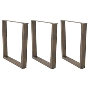 Noge za jedilno mizo v obliki črke V, 3 kosi, naravno jeklo, 80 x (72-73,3) cm, jeklo