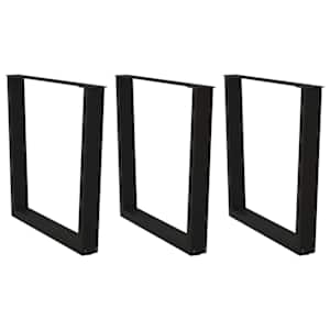 Noge za jedilno mizo v obliki črke V, 3 kosi, črne, 90 x (72-73,3) cm, jeklo