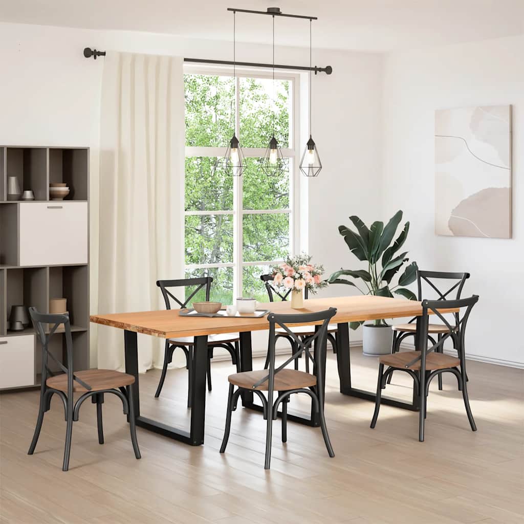 vidaXL Eettafelpoten 3 st V-vormig 100x(72-73,3) cm staal zwart afbeelding