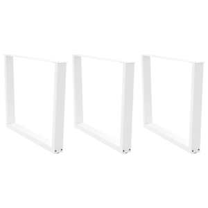 Noge za jedilno mizo v obliki črke V, 3 kosi, bele 100 x (72-73,3) cm, jeklo
