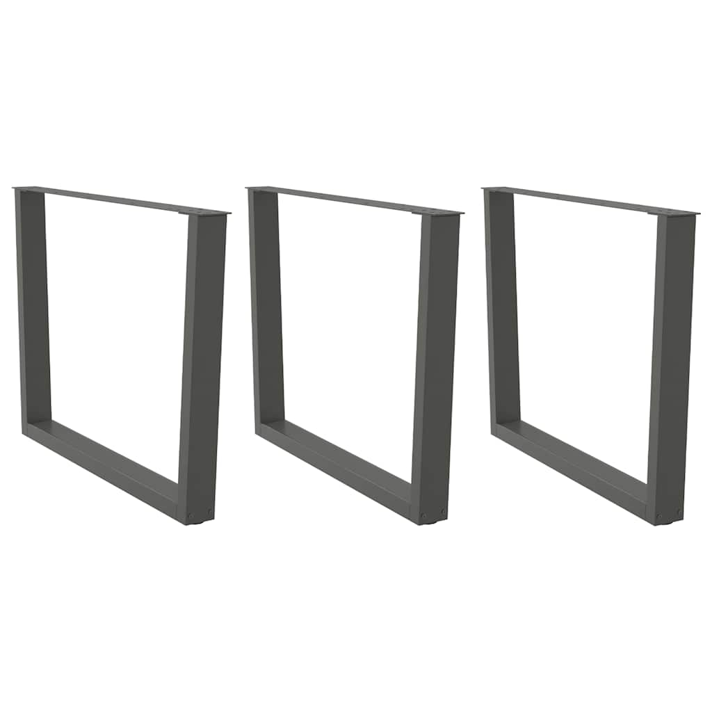 vidaXL Picioare de masă în formă de V, 3 buc., antracit, 100x(72-73,3) cm, oțel
