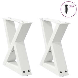 vidaXL kohvilaua jalad 2 tk valged 30 x (30-31,3) cm terasest