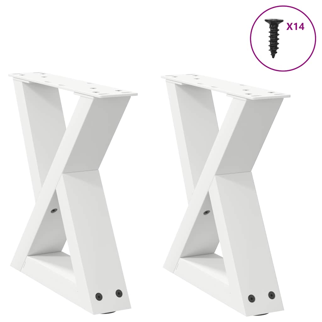 vidaXL Nohy konferenčního stolku 2 ks bílé 30 x (30-31,3) cm ocelové