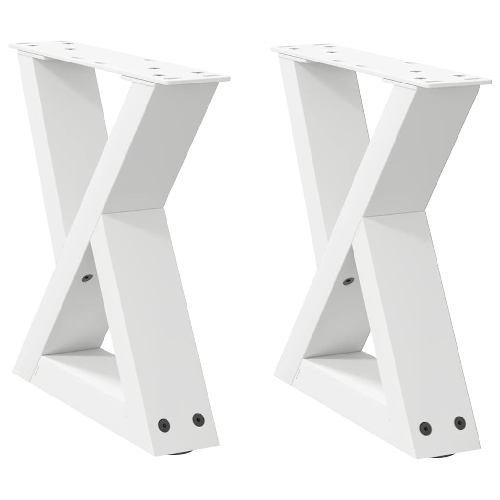 Thumbnail - vidaXL Couchtischbeine 2 Stk. Weiß 30x(30-31,3) cm Stahl