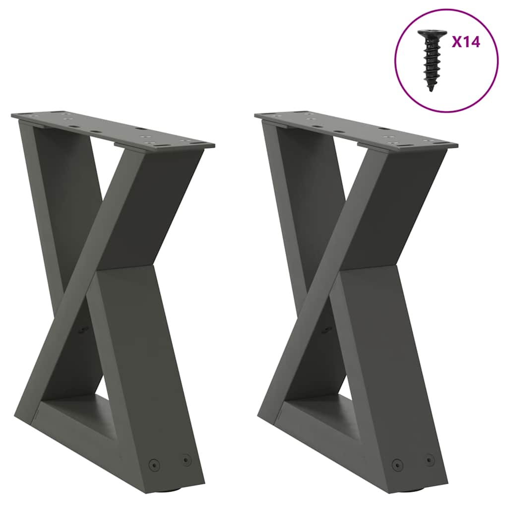 vidaXL Nohy konferenčního stolku 2 ks antracitové 40 x (30-31,3) cm ocelové