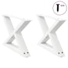 vidaXL kohvilaua jalad 2 tk valged 50 x (30&ndash;31,3) cm terasest