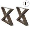 vidaXL kohvilaua jalad 2 tk, naturaalne teras, 50 x (30&ndash;31,3) cm, teras
