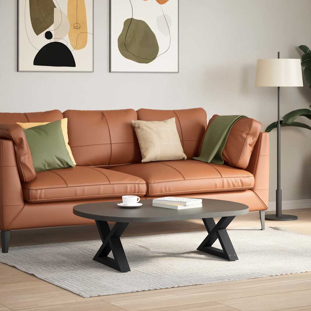 Thumbnail - vidaXL Couchtischbeine 2 Stk. Schwarz 60x(30-31,3) cm Stahl