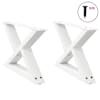 vidaXL kohvilaua jalad 2 tk valged 60 x (30&ndash;31,3) cm terasest