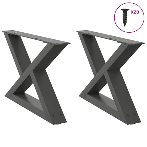vidaXL kohvilaua jalad 2 tk, antratsiithall, 60 x (30-31,3) cm, teras