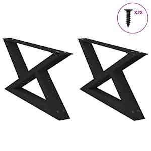 Noge za klubsko mizico 2 kosa črne 70 x (30-31,3) cm jeklo