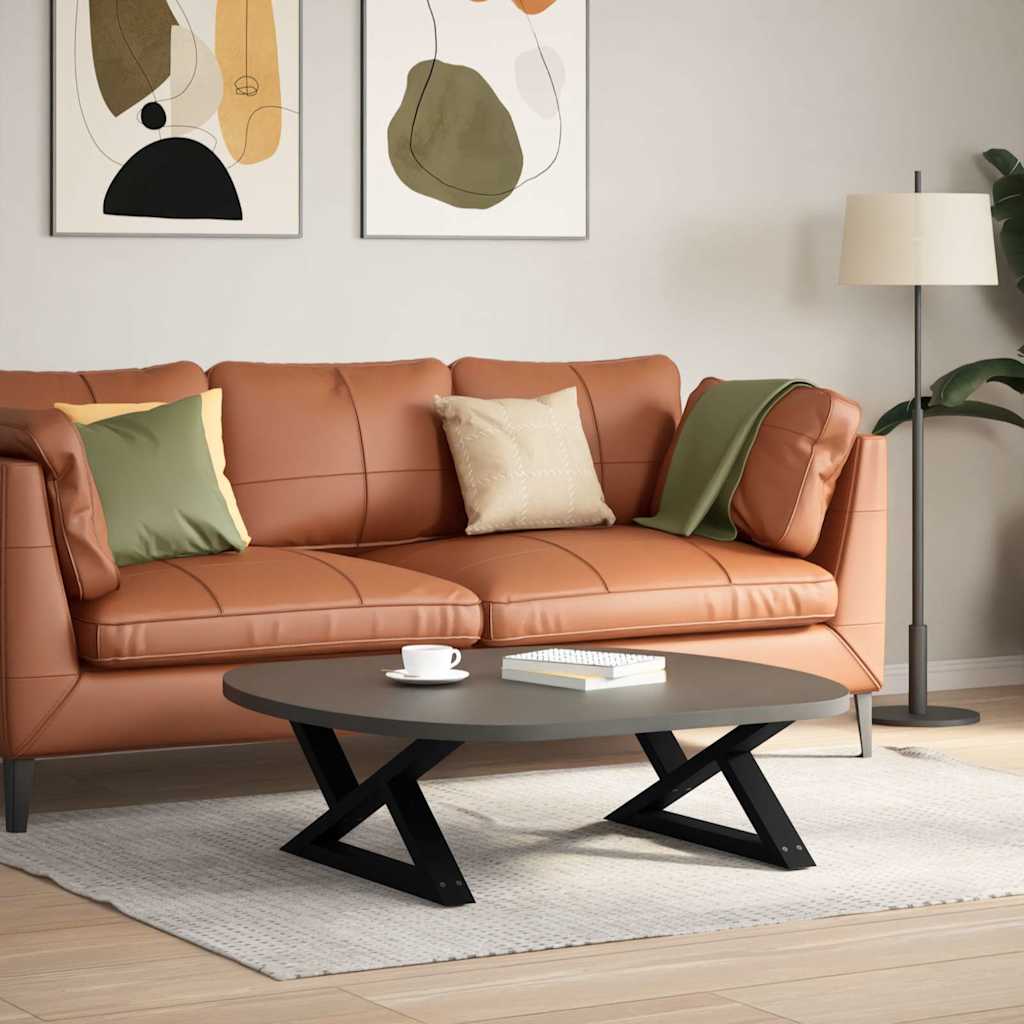 Thumbnail - vidaXL Couchtischbeine 2 Stk. Schwarz 70x(30-31,3) cm Stahl