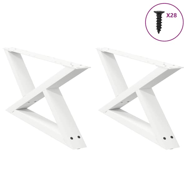 vidaXL kohvilaua jalad 2 tk valged 70 x (30&ndash;31,3) cm terasest