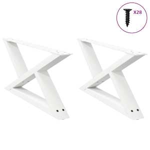 Noge za klubsko mizico 2 kosa bele 70 x (30-31,3) cm jeklo