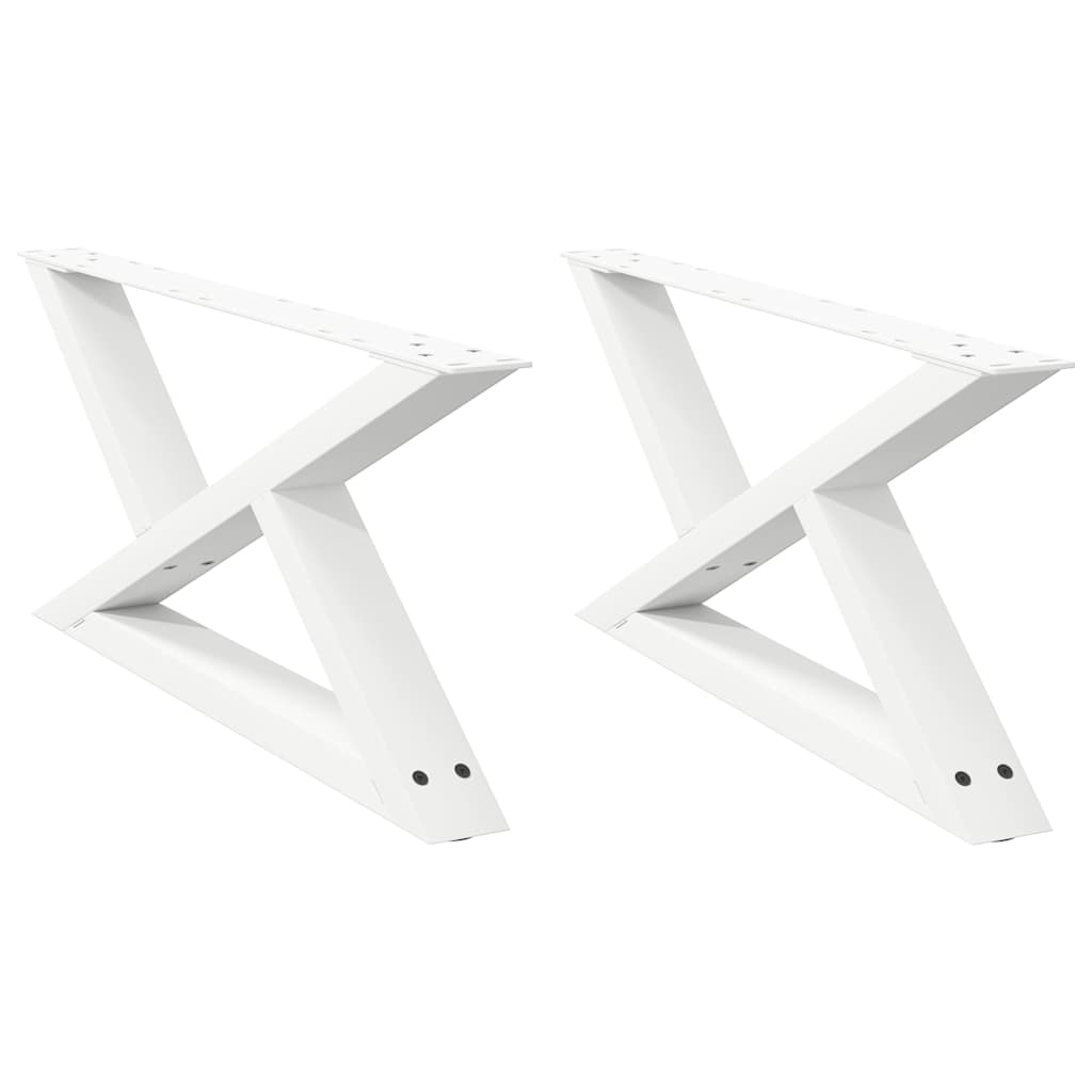 vidaXL dohányzóasztal lábak 2 db Fehér 70x(30-31,3) cm Acél