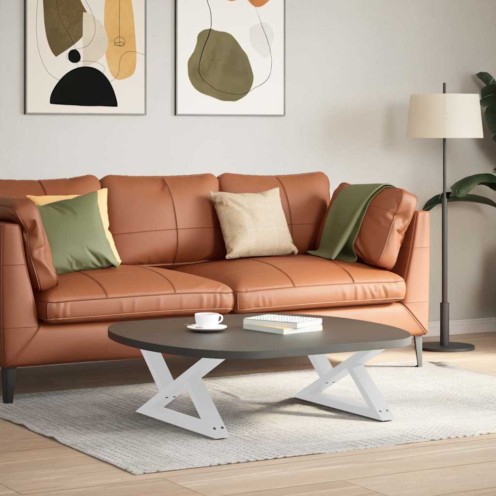 Thumbnail - vidaXL Couchtischbeine 2 Stk. Weiß 70x(30-31,3) cm Stahl