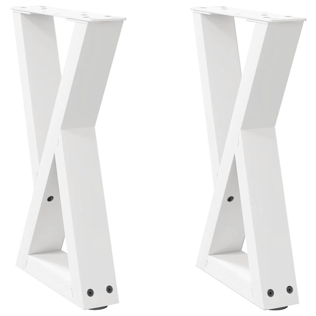 vidaXL dohányzóasztal lábak 2 db Fehér 28x(42-43,3) cm acél