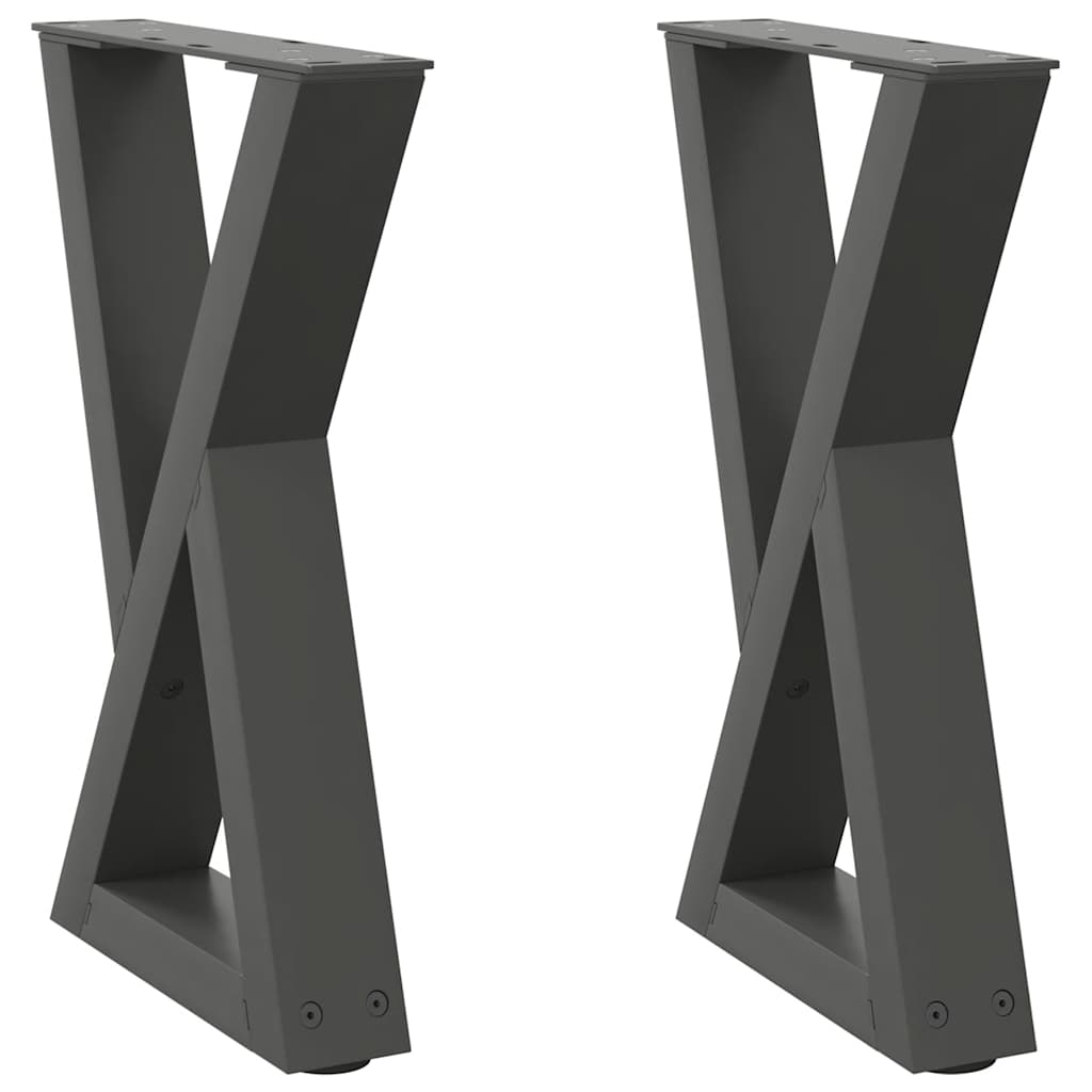 vidaXL Picioare măsuță de cafea 2 buc Antracit 38x(42-43,3) cm Oțel