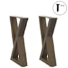 vidaXL kohvilaua jalad 2 tk, naturaalne teras, 38 x (42&ndash;43,3) cm, teras