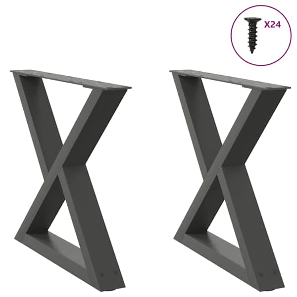 vidaXL kohvilaua jalad 2 tk, antratsiithall, 50 x (42-43,3) cm, teras